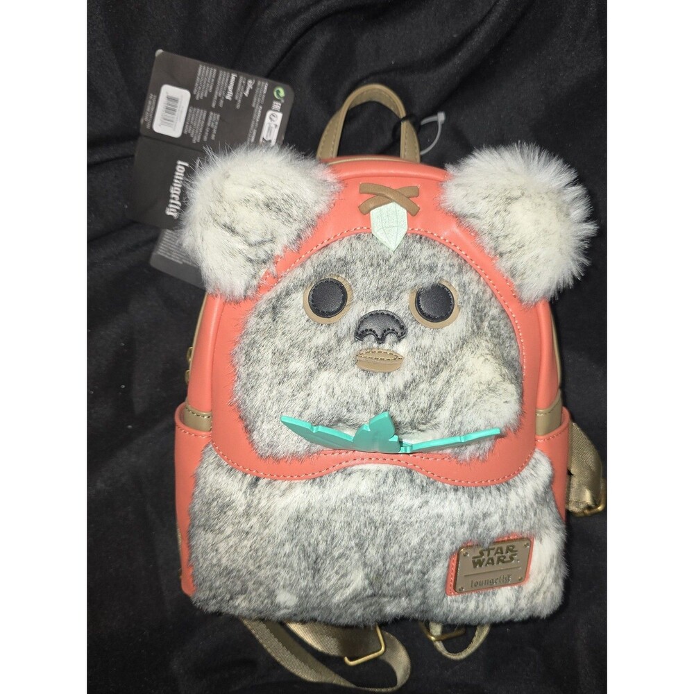 NWT loungefly Disney star wars princess kneesaa ewok wicket mini backpack bag!